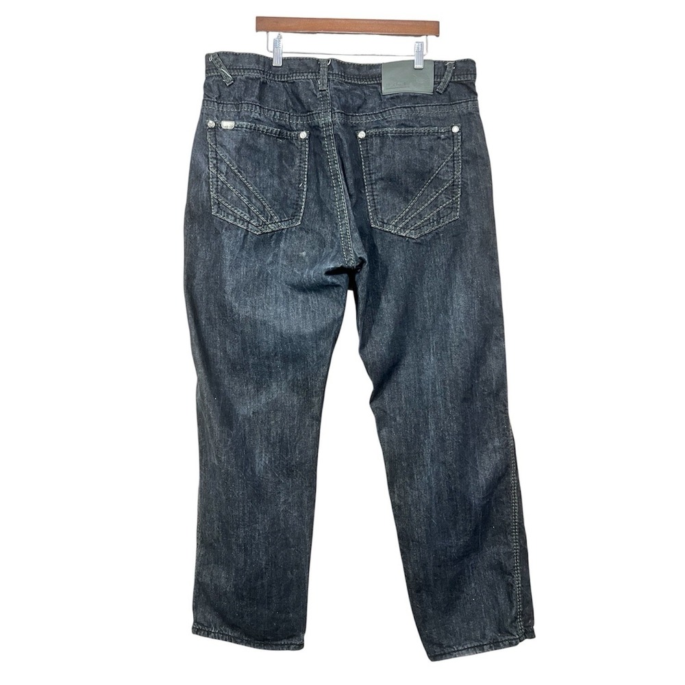 Y2K Akademiks Black Denim Jeans 44x34 Streetwear Hip Hop Baggy Skater‎ Urban